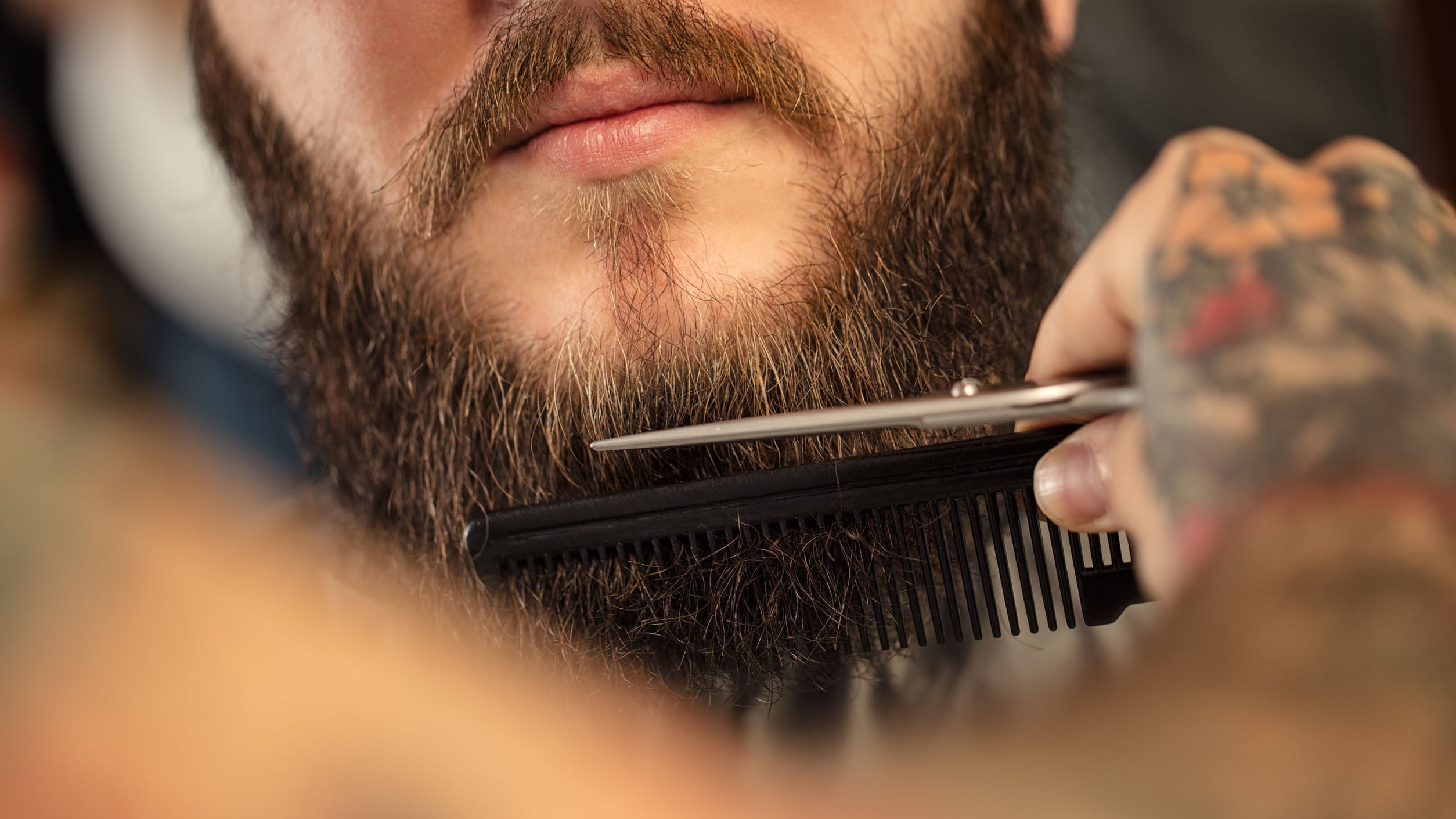 Beard trim and straight razor line up